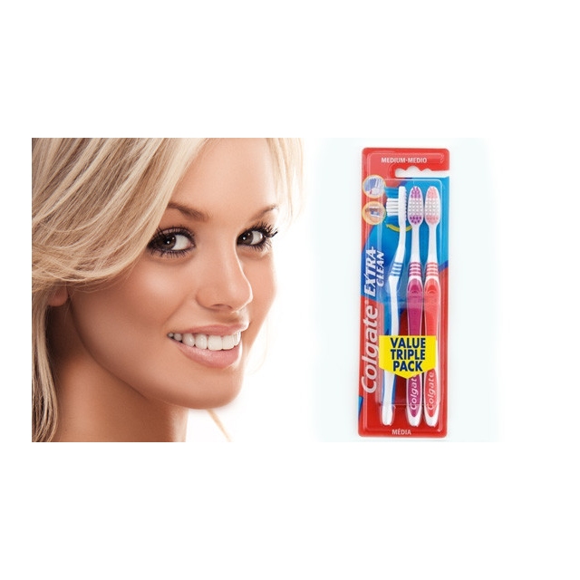 COLGATE 3x zobna krtačka Extra Clean