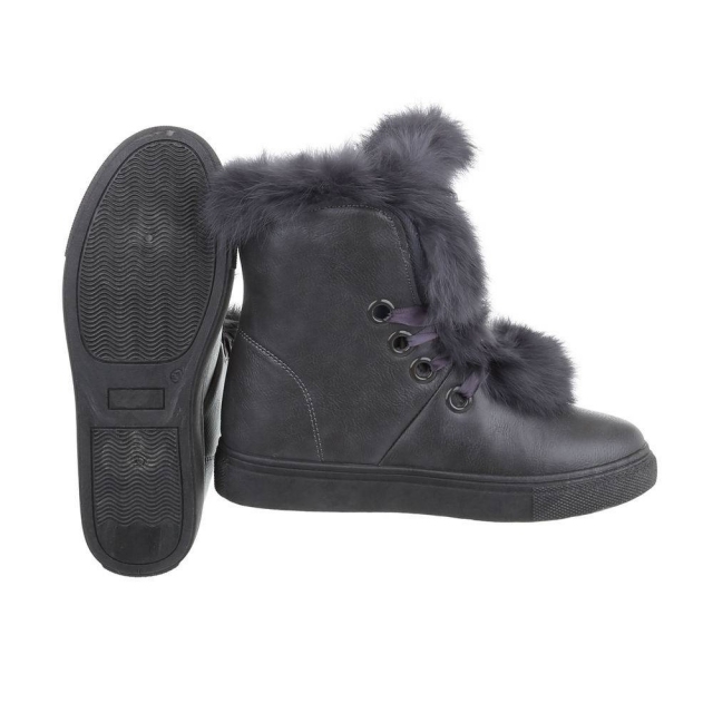 Gležnarji s krznom in perlicami sivi: 37