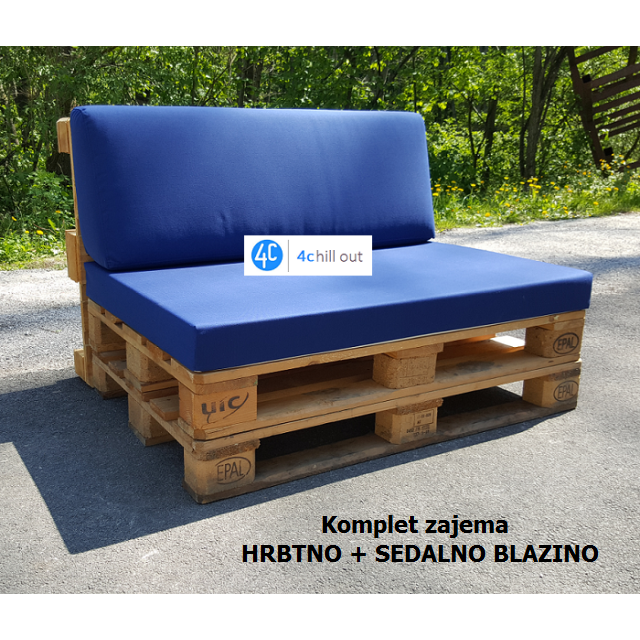 Komplet blazin sedalna 120x80x10 cm + naslonska hrbtna, outdoor tkanina